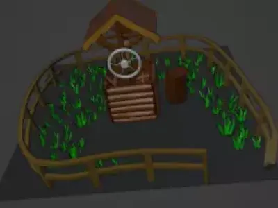 Low Poly Medieval Well - Blender 3D Model Low-poly 3D model