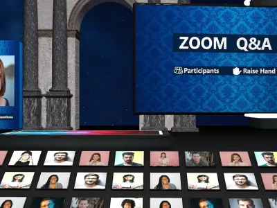 Virtual  Studio Chat Set Studio News zoom meeting 3D model 3D model