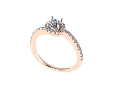 Women diamond engagement ring 3d render 3D print model
