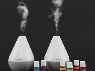 Dewdrop Diffuser and Oils Young Living 3D model