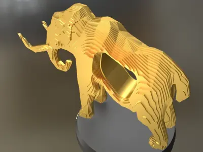 Parametric Mammoth Low-poly 3D model