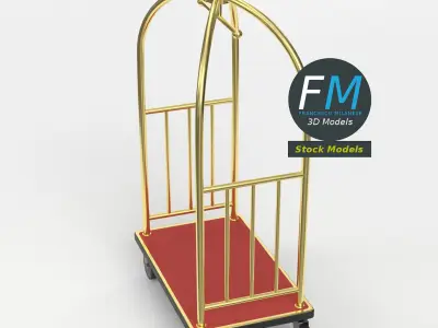 Hotel luggage cart 3 3D model