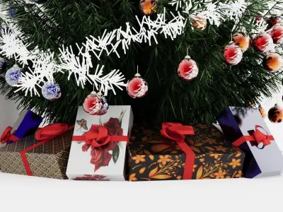 3D Christmas Tree in a pot 5 Happy New Year Corona 3D model