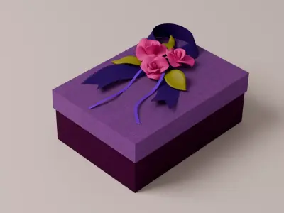Package for Gift Purple 150 x 210 x 80mm 3D model