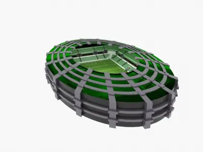 Soccer Stadium Low-poly 3D model 30
