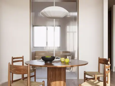 living room dining room interior scenes 44 3D model