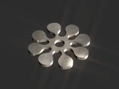 Floral ornament decoration Low-poly 3D model