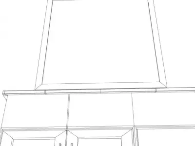 Sink bathroom vanity with mirror and 3D model