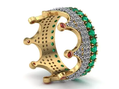 The Crown Ring 3D print model