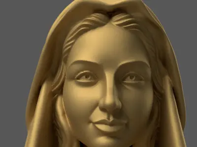 smiling St Virgin Mary Kneeling for Nativity STL File 3D print model