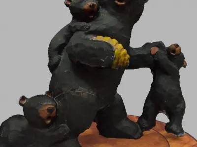 Chinese display stand with bear  3D model