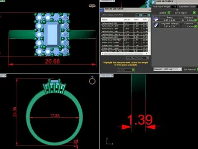 Diamond Jewelry Ring 3D print model