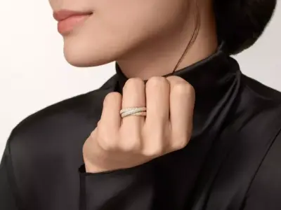 TRI - RING - CLASSIC WITH FULL DIAMONDS 3D print model