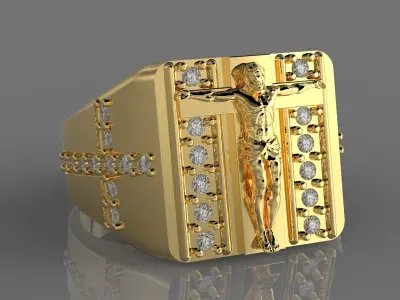 Jesus Ring  3D print model