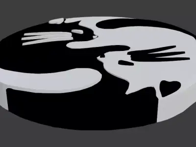 Ying yang cat gato ying yang Free 3D model