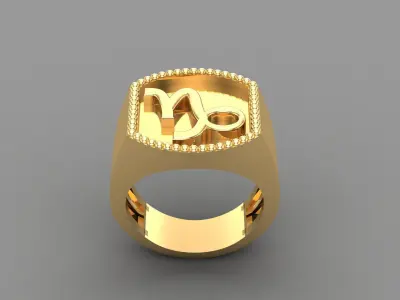 Capricom Ring Version 2 For Print STL 3D print model