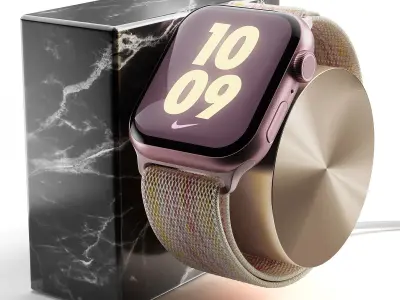 Apple Watch Series 9 Nike Sport Loop Starlight Pink 3D model