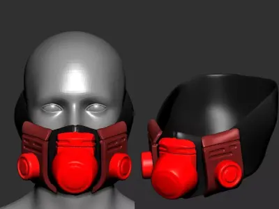 helmet high poly sculpt 3d printable  3D model 5