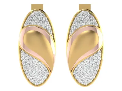 Solitaire Women Drop Earring 3dm STL OBJ FBX Render Details 3D print model order