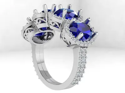 Oval Halo Ring 4355 3D print model purchase