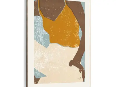 Plaster Two Photo Frame 425 Low-poly 3D model