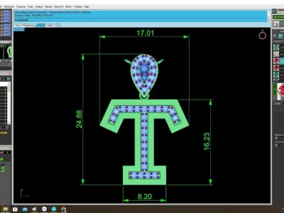 Luxury Letter T Diamond Pendant Jewelry 3D Model 4102 3D print model