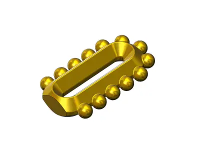 Beaded Chamfered chain link art decor sculpture and relief  3D print model