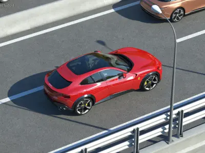 2023 Red Ferrari Purosangue SUV 3D model