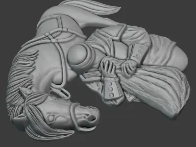 imam hussain kissing his daughter head Sakina  3D model