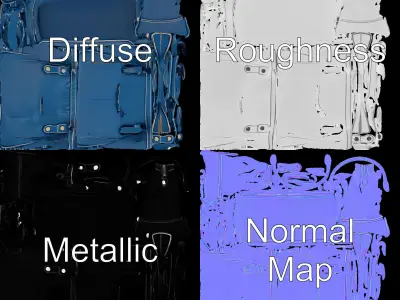 Elegant Leather Handbag D Model Pack Low-poly 3D model