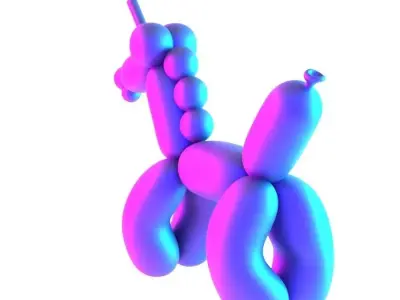 Candy Unicorn Balloon Decoration Props Second Life toy 3D print model