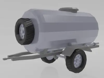 Tank trailer Low-poly 3D model