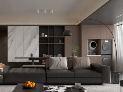 Interior Living Room Scene 3D model