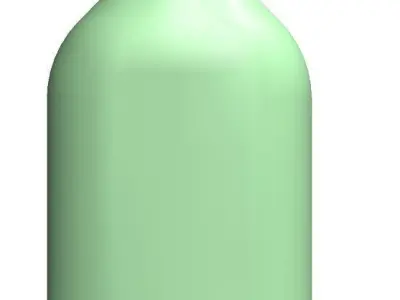 100ml FLAT BOTTLE 3D print model