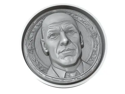 Zinedine Zidane Footballer Medallion 3D print model