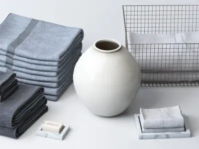 Bathroom Towel Set 3D model