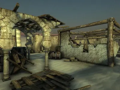 Desert Ruins Low-poly 3D model