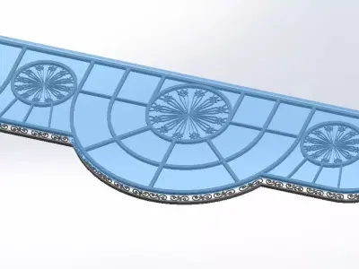 3D CNC glass roof architectural art for villas and townhouses 3D model