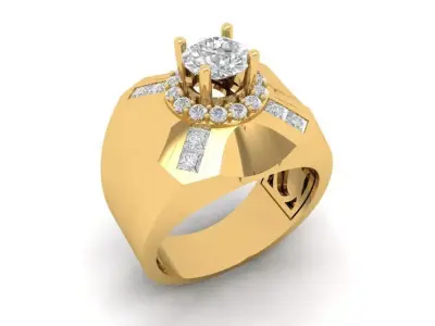 Luxury Diamond Statement Ring for Men  594 3D print model