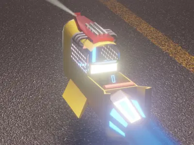 Flying sky bike cyberpunk low-poly 3D Low-poly 3D model