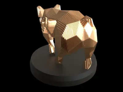 Parametric V Pig Low-poly 3D model