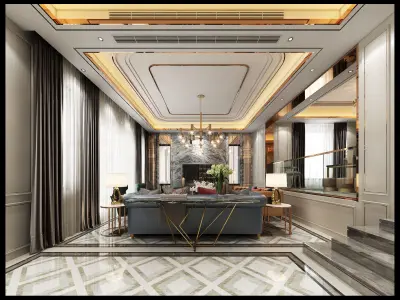 Luxury interior 3D model