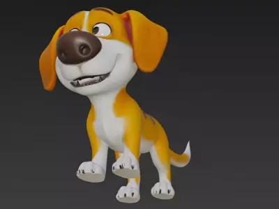 3D Dog Model Pixar Style 3D model