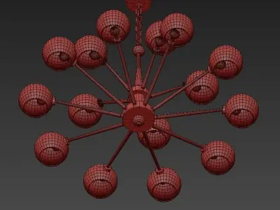 Thalia chandelier White glass 15 3D model