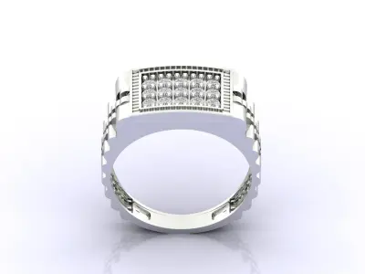 Print Ready STL 3DM  Gents Rings Diamond Men Ring  3D print model 197
