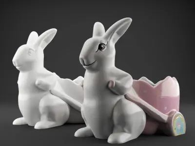 Easter Bunny Planter candy container for Cute Home Decor 3D print model