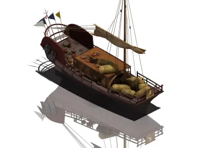 Game Ancient China - Merchant Shipping 04 3D model
