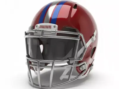 Professional American Football Helmet Low-poly 3D model