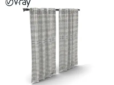 Lace Curtain Panels Ethereal Ambiance model pack Low-poly 3D model