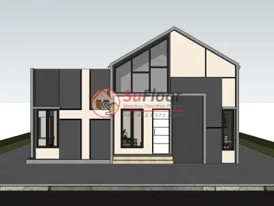 House 10x8m code 504- Sketchup 3D model 3D model 3D model